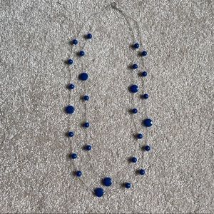Silver and blue necklace